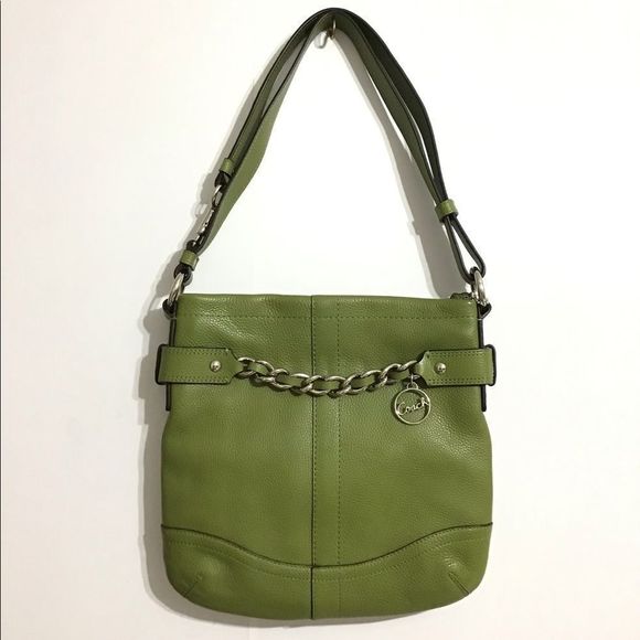 Coach Handbags - Coach Rare Green Leather Shoulder Crossbody Bag Good PreOwned Condition